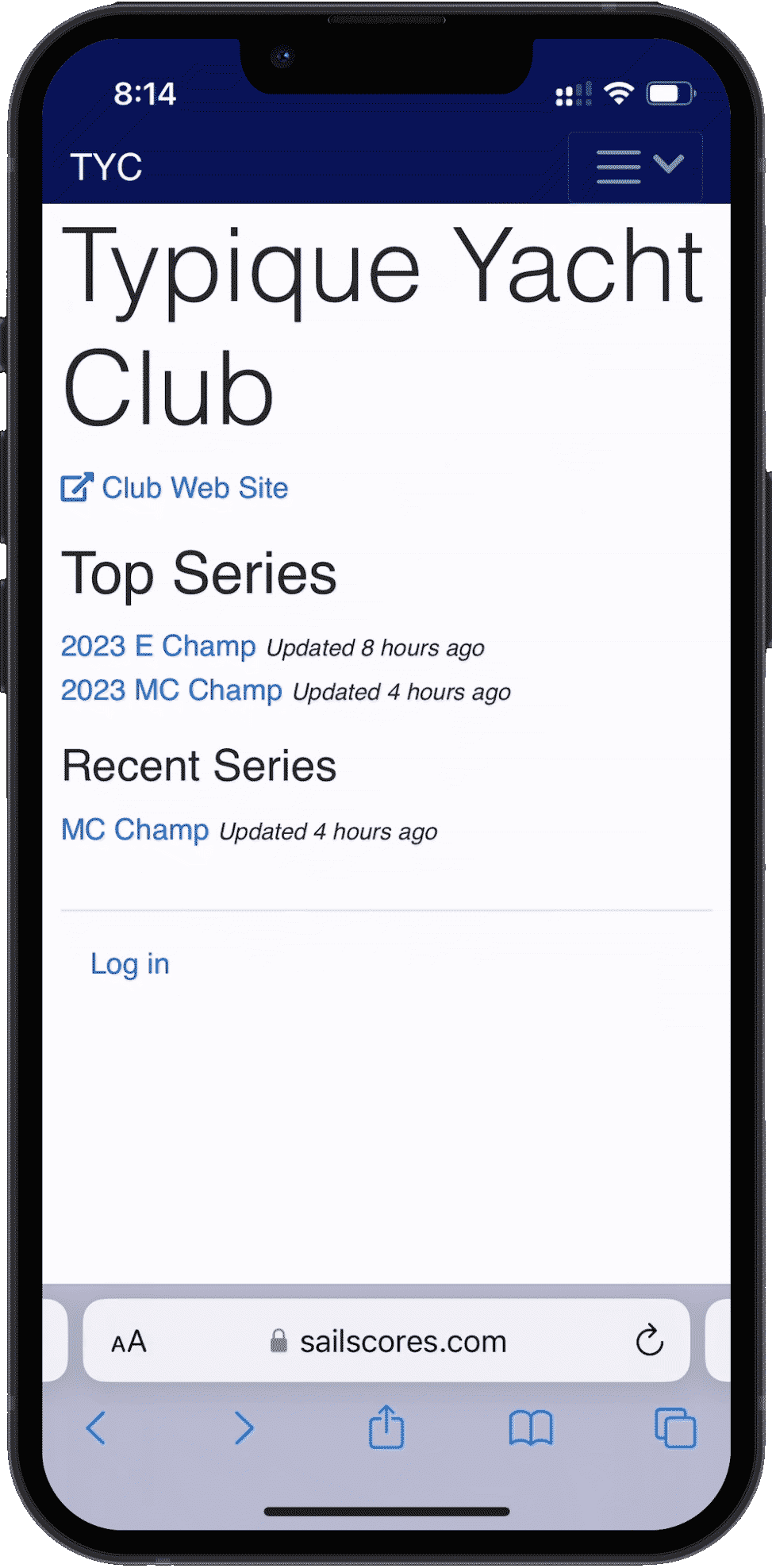 Club main page